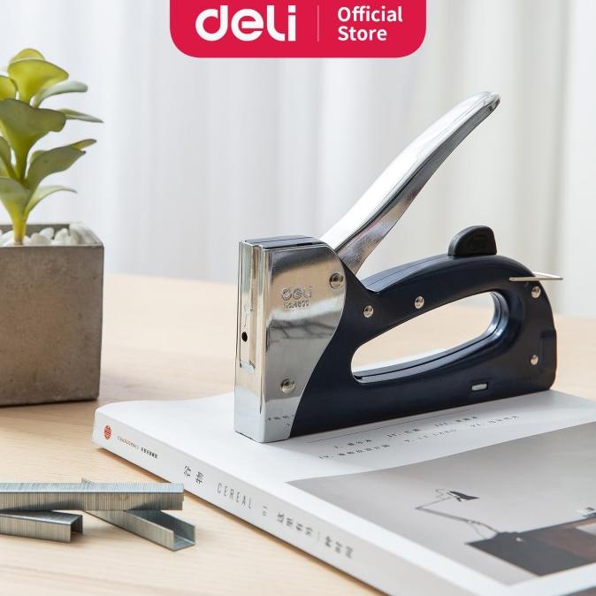 

DELI Staple Gun [E4600 BLACK] - Stapler tembak metal kantor