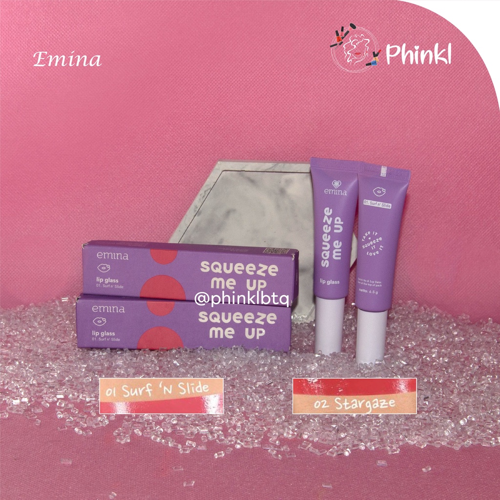 `ღ´ PHINKL `ღ´ ╰☆☆ 𝔢мιℕά ☆☆╮ Emina Squeeze Me Up Lip Glass lipgloss lipoil serum bibir sexy