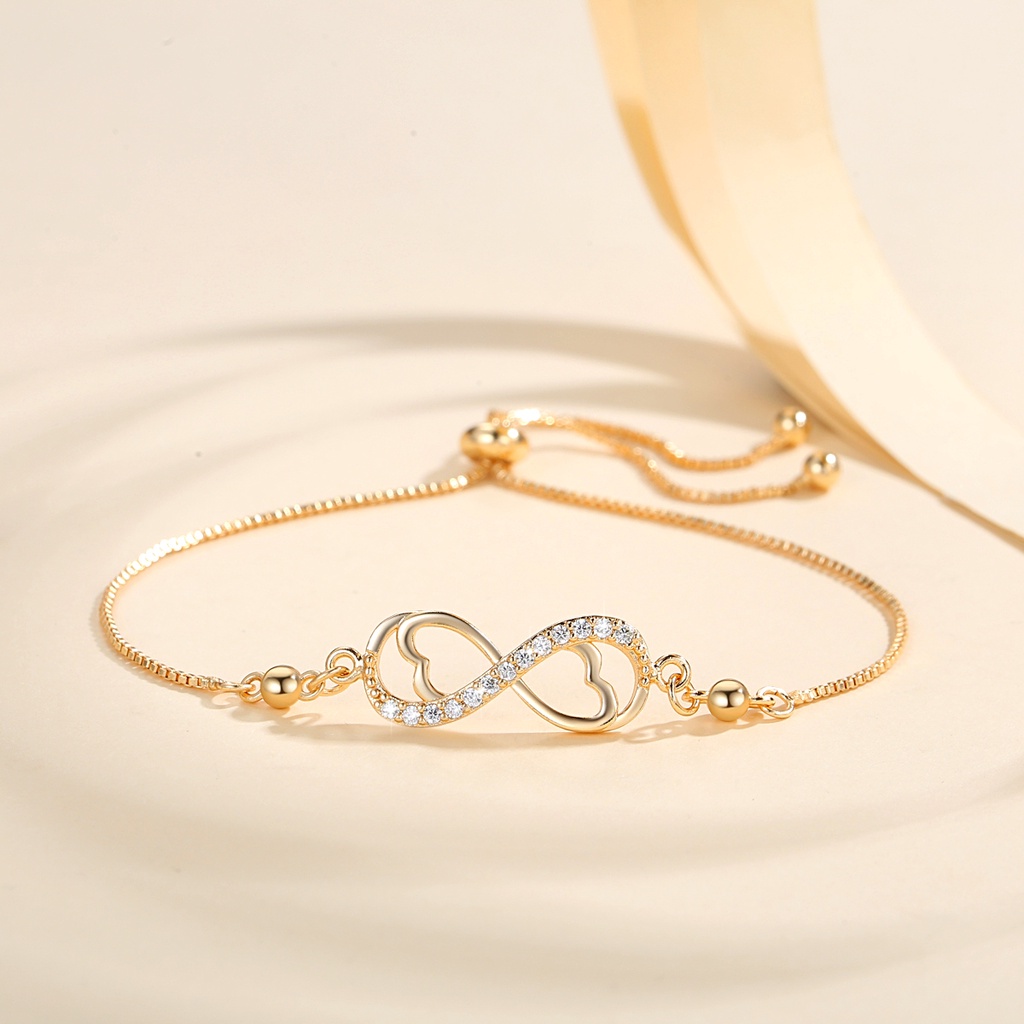 Y895 【COD】Gelang Titanium Warna Emas/Perak Gelang Wanita Fashion Gelang Serut Perhiasan for Wanita