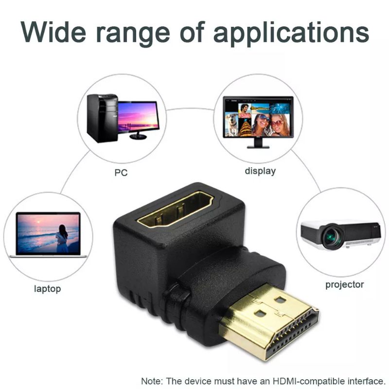 HDMI SIKU L Male to Female konektor Adaptor HDMI to HDMI Penghubung TV