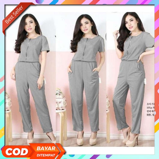 Jumpsuit Wanita Korean Style Pendek Jeans Terbaru 2022 Baju Kodok Jumbo Panjang Dewasa Ootd Setelan 