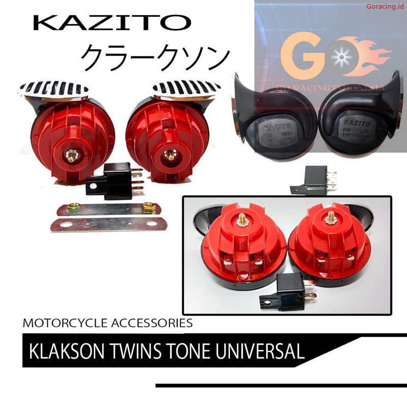 GR Klakson Keong Motor Okd Dan Kazito Isi 2 Pcs+Riley Universal Cocok Motor  Dan Mobil Ori