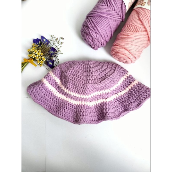 bucket hat/ topi rajut dewasa