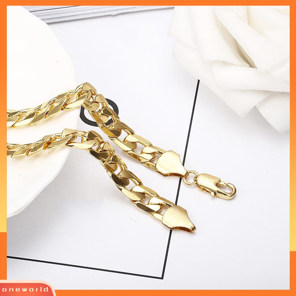 [WONE] Gelang Rantai Glossy Susah Tarnish Gaya Hip Hop Cuban Chain Bracelet Untuk Hadiah