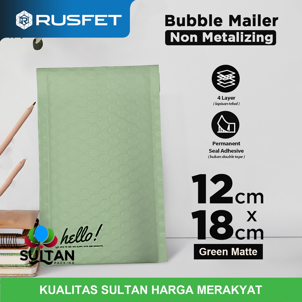 

Amplop Bubble Mailer Green 12x18cm BUBBLE WRAP ENVELOPE RUSFET