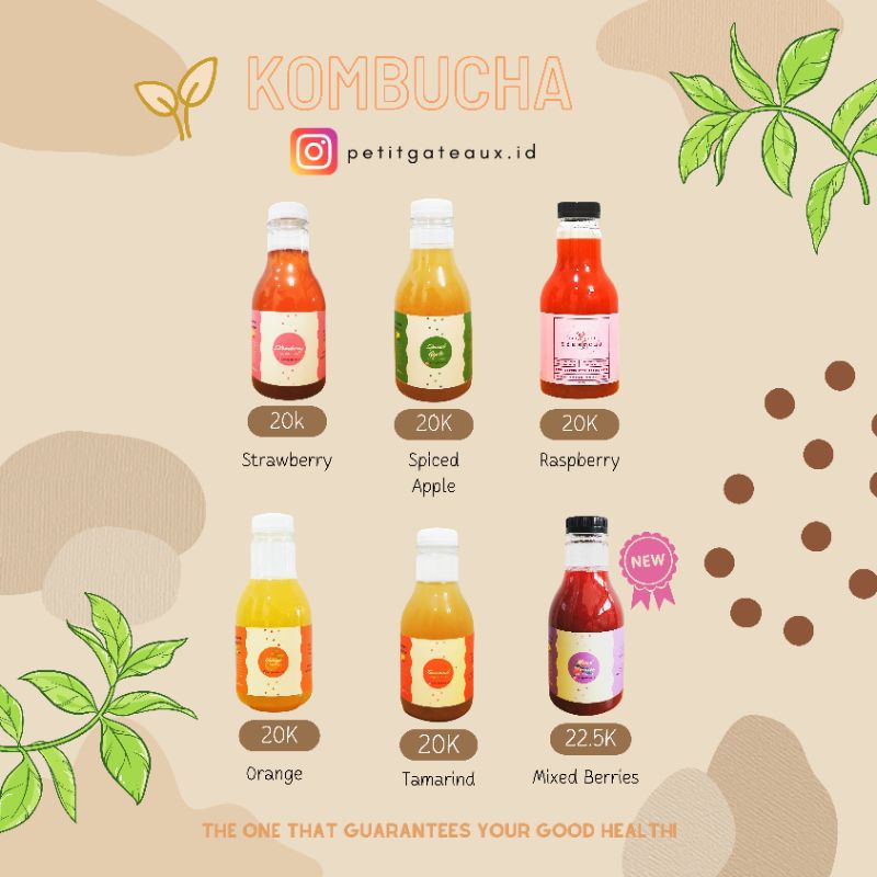 

Kombucha @250ml × 1 Botol || by Petit Gâteaux