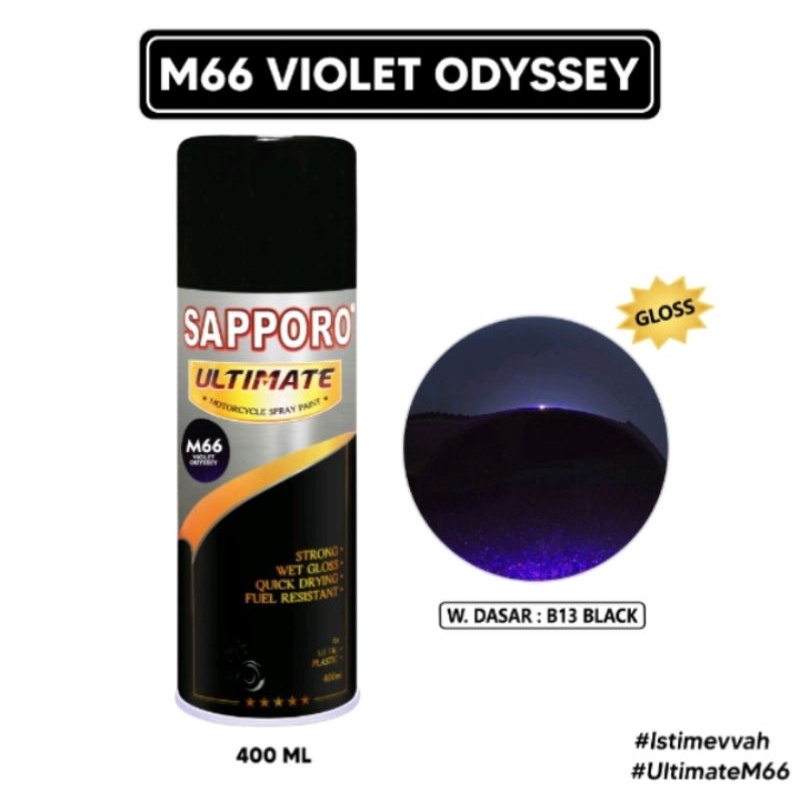 Saporo Sapporo Ultimate M66 Violet Odyssey 400ml Ungu M 66 Cat Semprot Spray Paint Velg Cvt Motor Pi