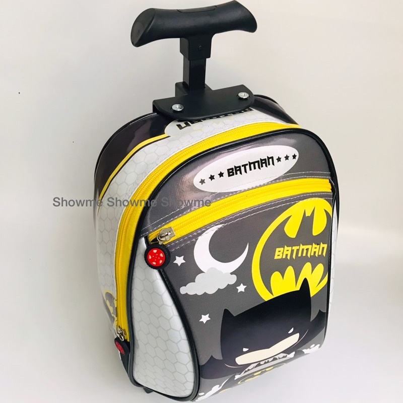 SHOWME TROLI - TROLLEY DORONG TAS ANAK SEKOLAH PAUD - TK KARAKTER BATMAN CUTE