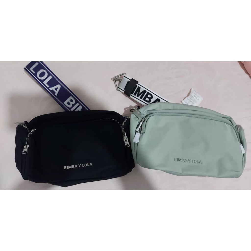 Tas BYL sling pocket bag black - mint