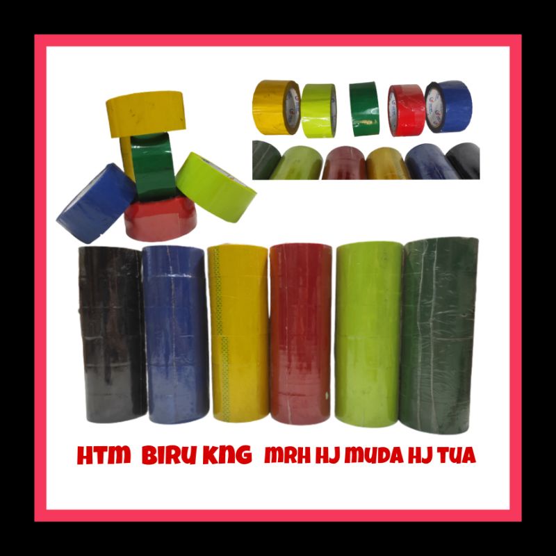 

plakban plastik warna warni 4,5cmx 80 yard star tape