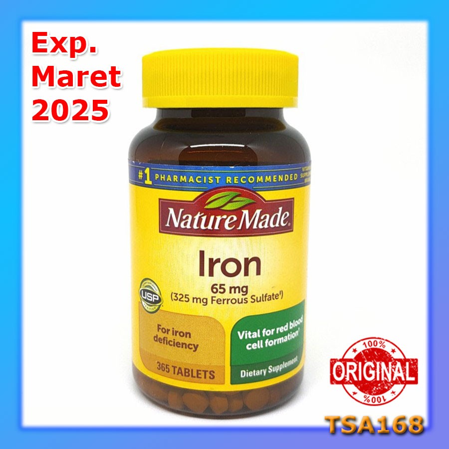 Nature Made Iron 65 mg 365 Tablets Zat Besi utk yg Letih - Lesu