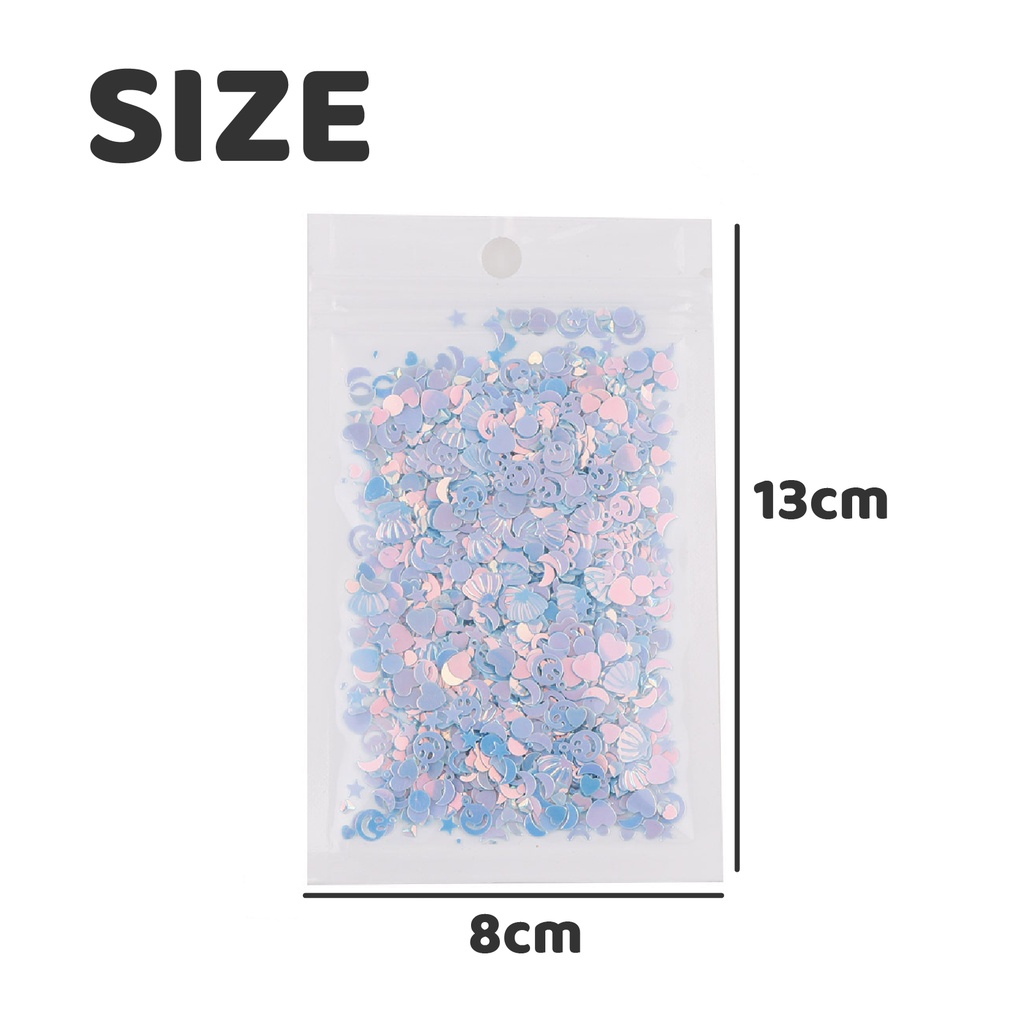 【 COD 】Accessories Nail For Nails 3D/Mixed Decoration Bubuk Glitter Sequin/Glitter Heart Star Flower Nail Art Decoration