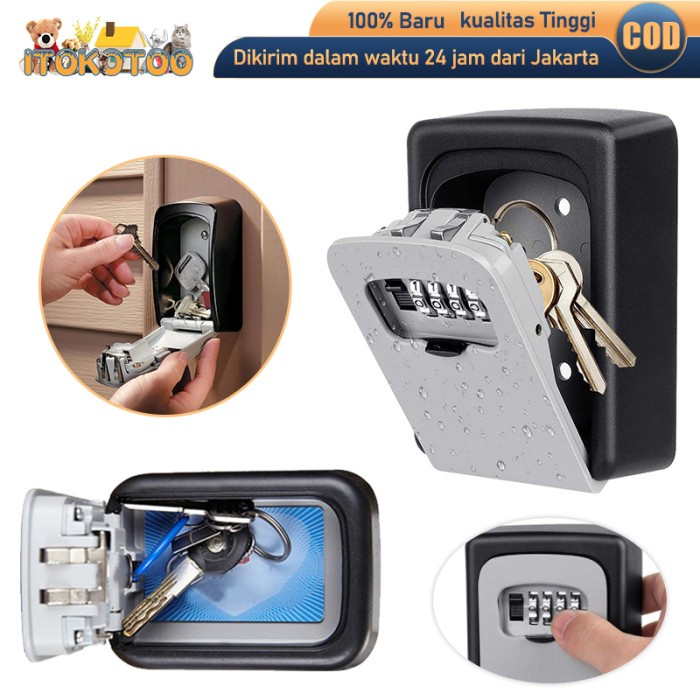 Brankas Kotak Brankas Tempat Kunci Penyimpanan Dinding Key Lock Box Outside
