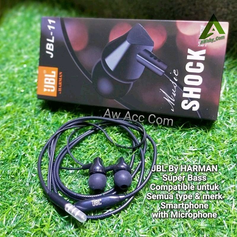 HANDSFREE SUPER MEGA BASS MUSIC SHOCK EARPHONE JBL STYLISH DESIGN BASS STEREO