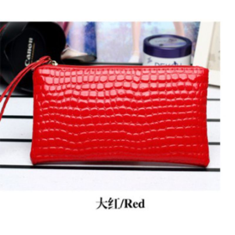 Pouch Serbaguna Bahan Croco Pouch HP Koin Kosmetik