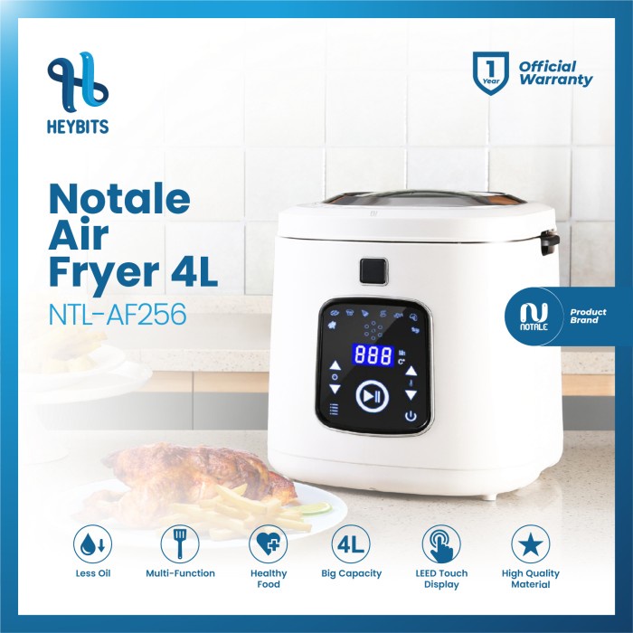 READY BAYAR DITEMPAT Notale Air Fryer Healthy Digital 4L Penggoreng Sehat Tanpa Minyak KODE3489
