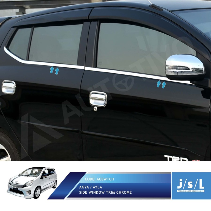 List Kaca Samping Mobil Toyota Agya 2012-2016 Lis Chrome