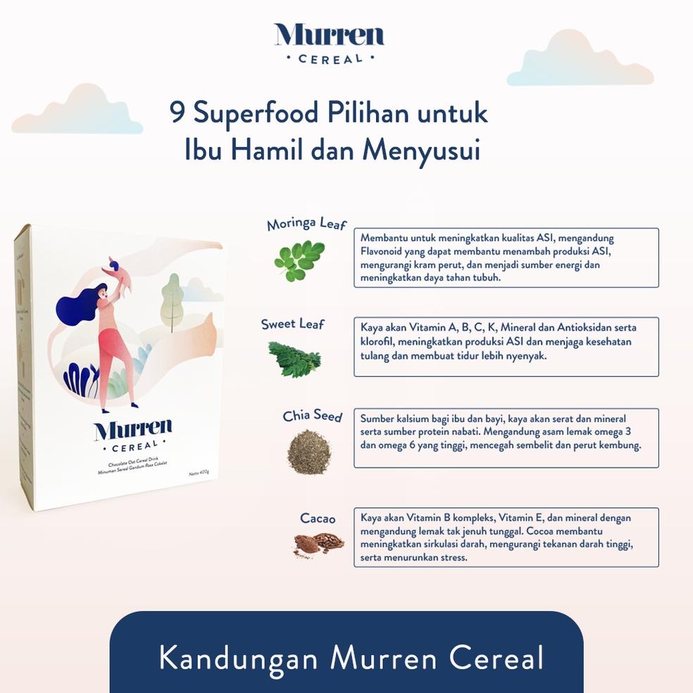 

(B-I9I)(㊛) Murren Cereal 400 gram rasa cokelat Superfood Ibu | Asi Booster kekinian