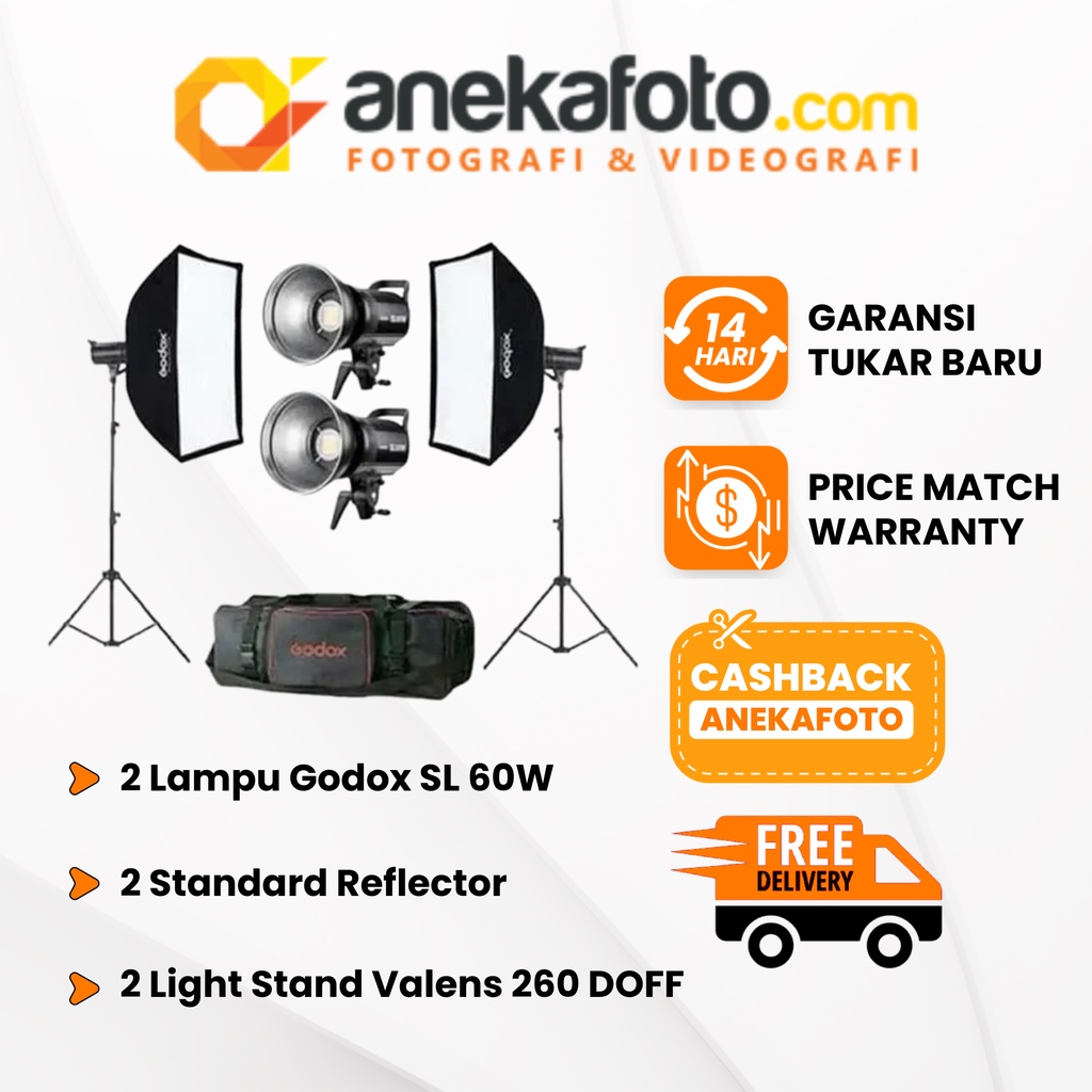 Godox Paket SL-60W Studio Lighting + Softbox 60x90