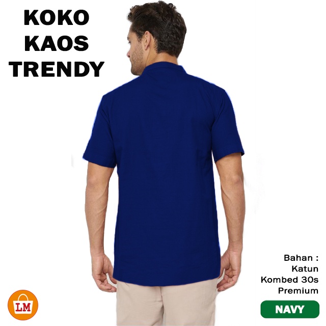 TERMURAH Baju Pria Muslim KOKO KAOS TRENDY Katun T-Shirt Cotton Combed 30s Big Size M-XL LMS 24147