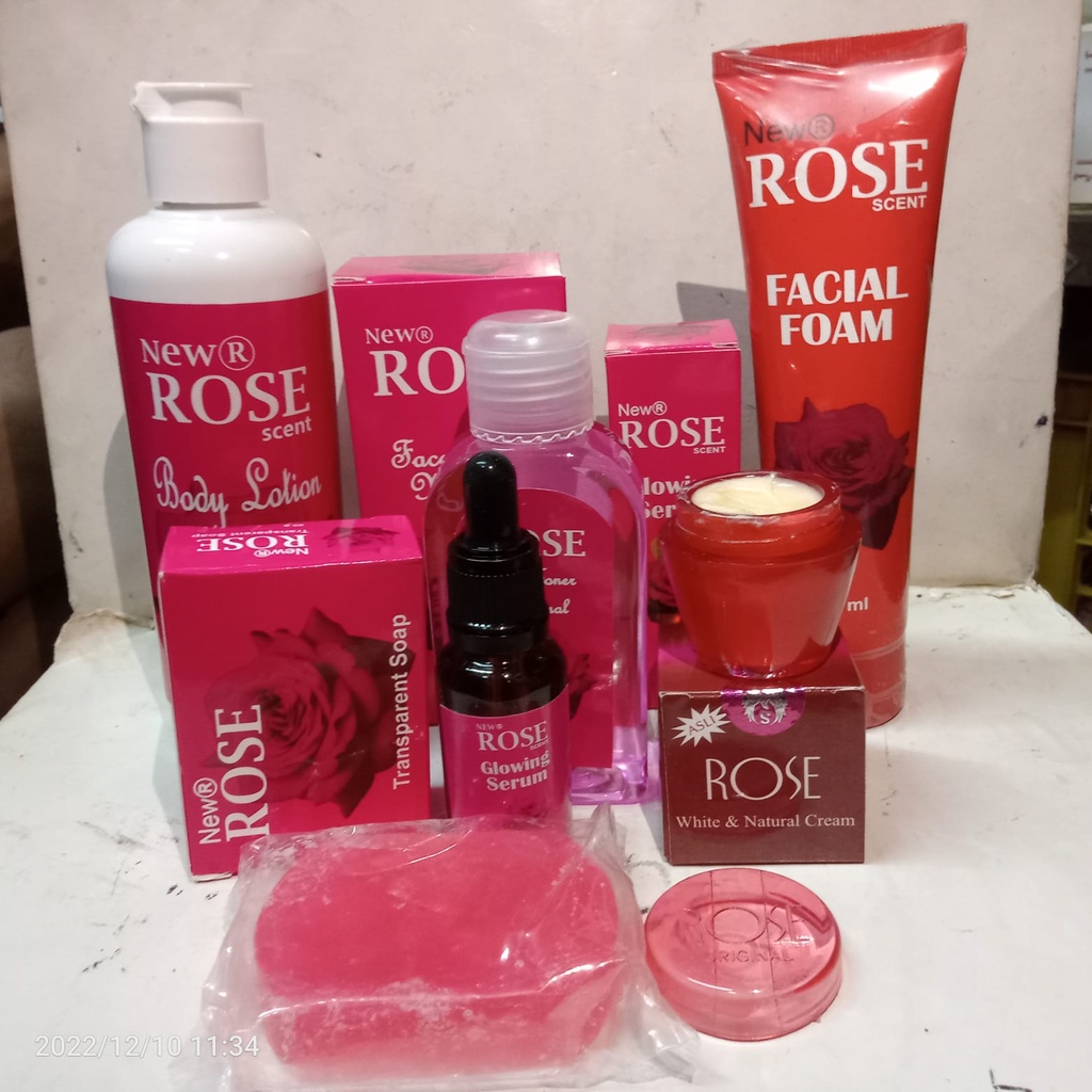Paket ( Cream Rose 7in1 ) [cream. Sabun. Serum. Toner. Lotion. Facial foam ]