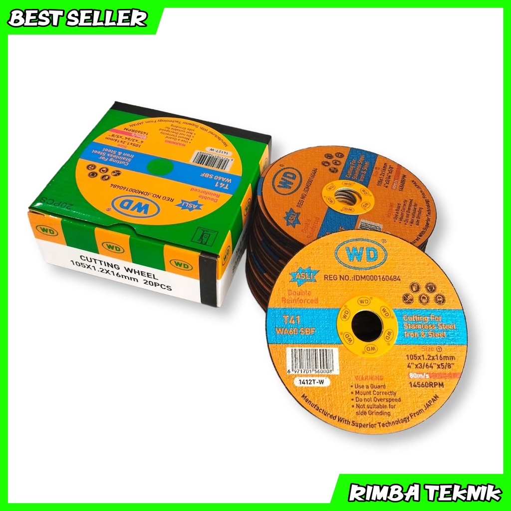 Batu gurinda gerinda potong besi mata cutting wheel WD 4 x 1,2 asli