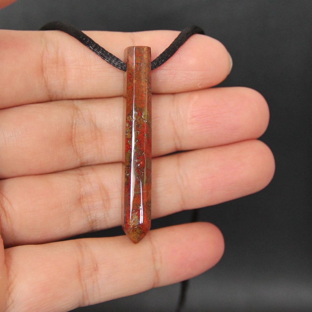 Kalung Liontin Batu Lumut Pancawarna Natural Moss Agate LT1317