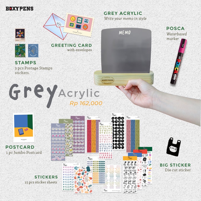 

ACRYLIC PACKAGE GREY SQUARE
