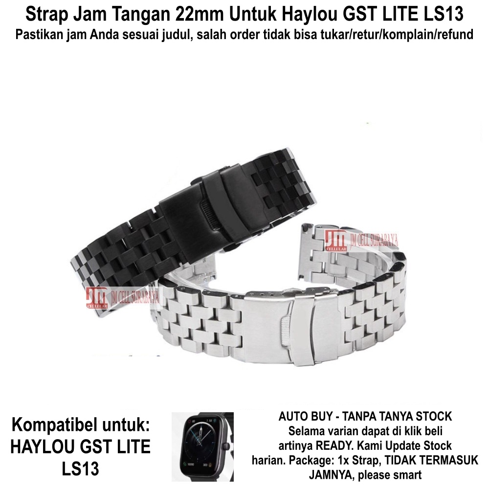 Tali Jam Kompatibel Haylou GST Lite LS13 22mm - Strap Super Engineer Stainless Steel Premium