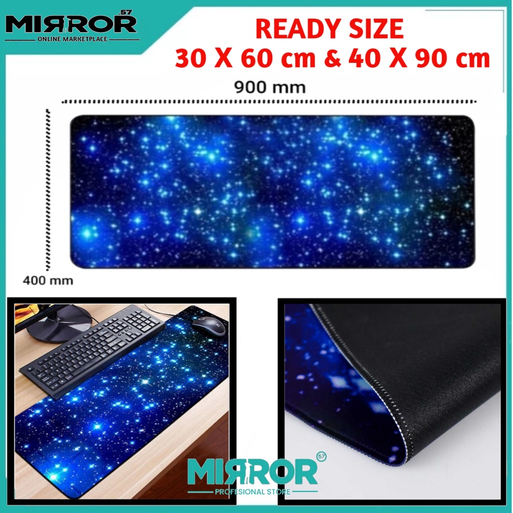 Mouse Pad Gaming XL Motif Starlight Matras Meja Besar 40 x 90 / 30 x 60 cm Bahan Soft, Anti Slip