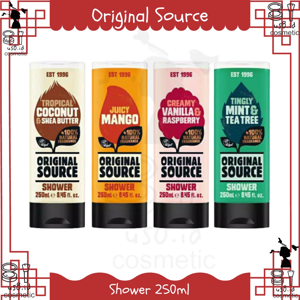 Original Source Body Wash Vanilla &amp; Raspberry - Sabun Cair Vegan 250ml || Original source shower / original sources body wash / sabun mandi 250mlOriginal Source Shower Mint &amp; Tea Tree 250ml