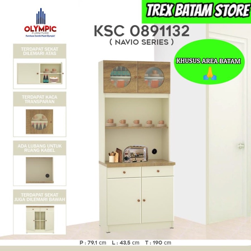 OLYMPIC KSC NAVIO 2D LEMARI DAPUR RAK DAPUR (BATAM)