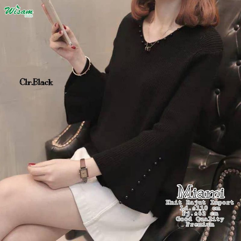 ATASAN RAJUT IMPORT WANITA MIAMI BLOUSE LD 110 // BAHAN PREMIUM ADEM
