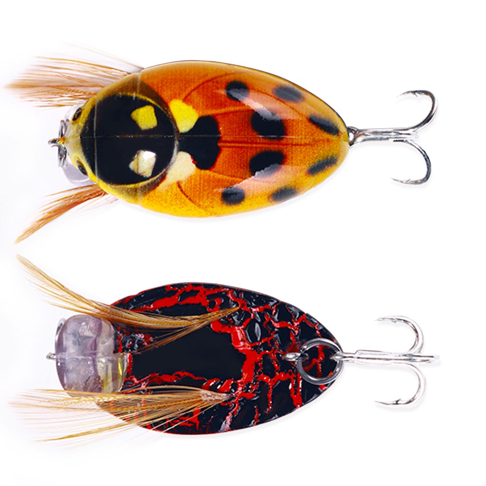 Hengjia 1 Pcs Umpan Pancing Serangga Bionik 3.8 cm 4g Simulasi Kumbang Sayap Topwater Mengambang Wobbler Umpan Keras Buatan Crankbaits