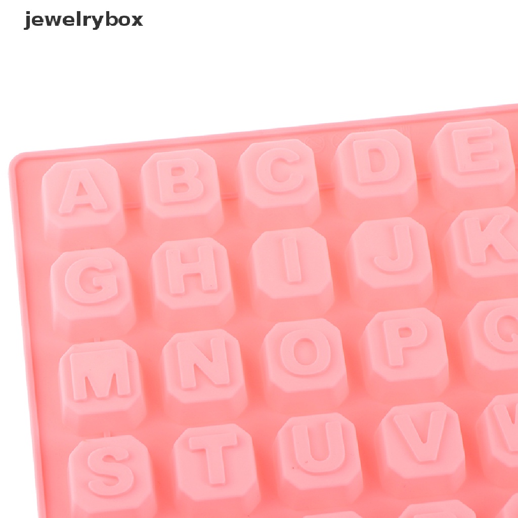 [jewelrybox] 1pc 48huruf Alfabet Inggris Huruf Silikon Cetakan Sabun Kue Decorag Mold Butik