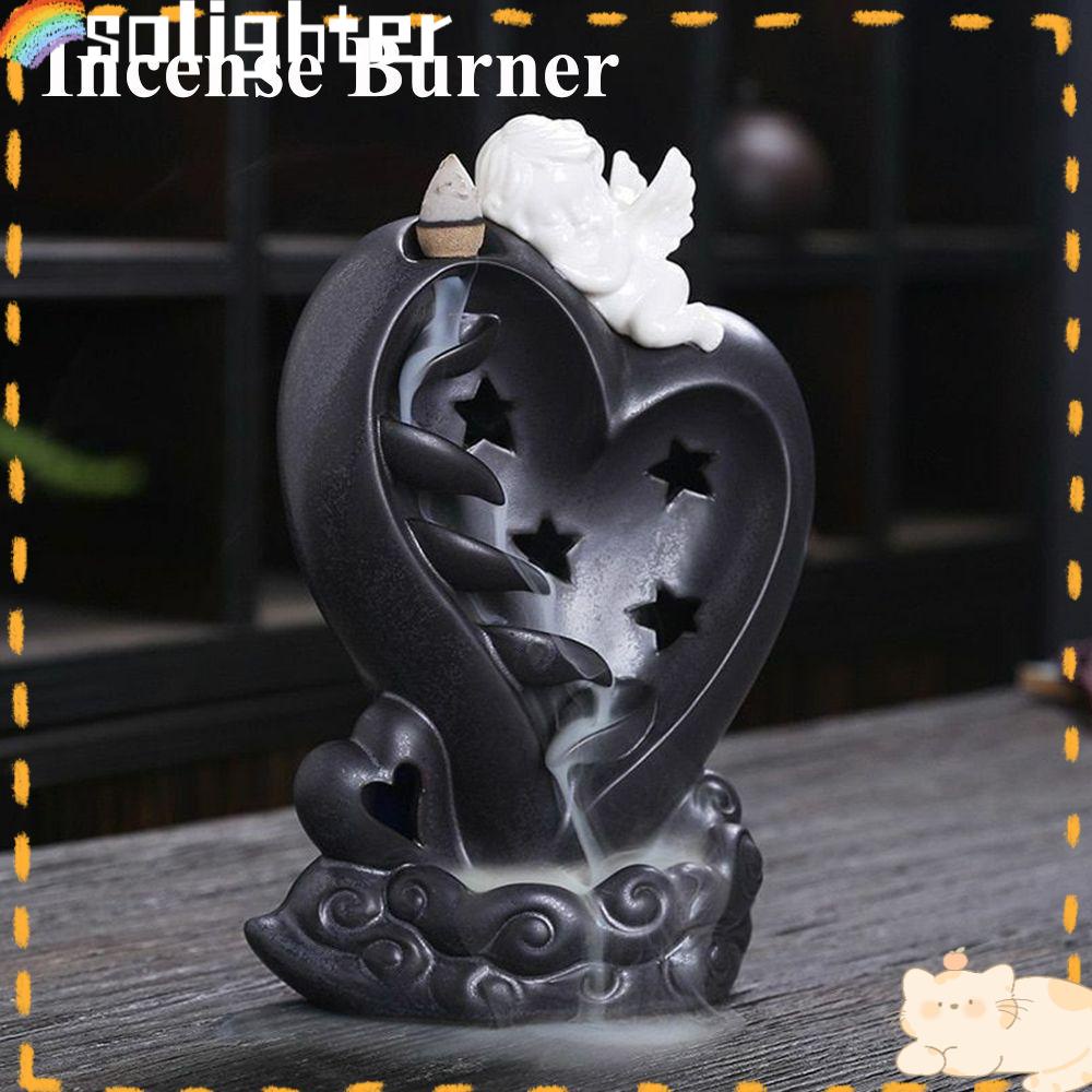 Solighter Incense Burner Kerajinan Tangan Meditasi Keramik Tungku Aromaterapi