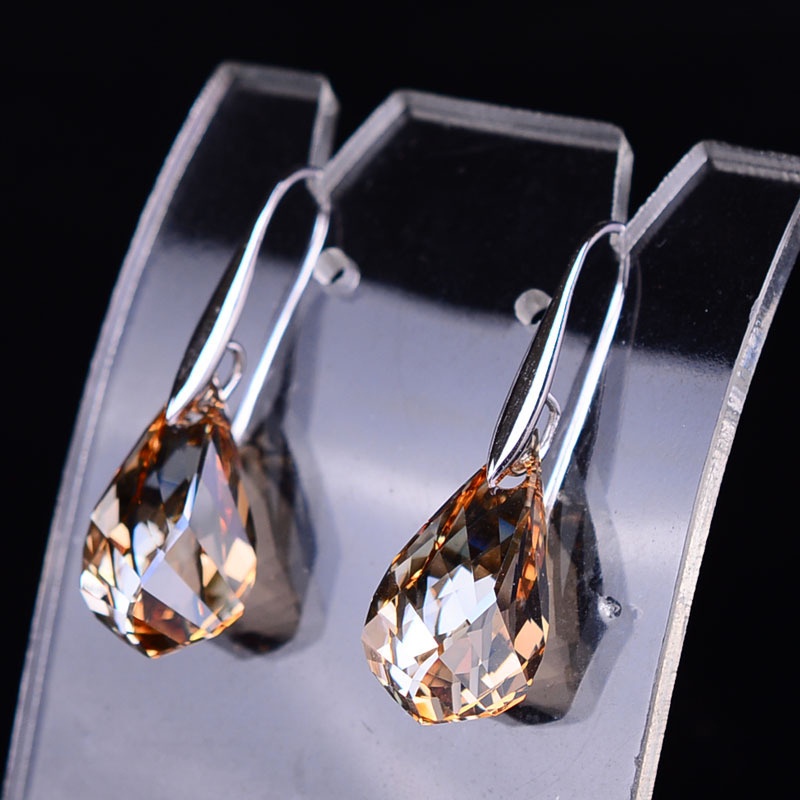 Shiny Drop Earrings Perhiasan Perhiasan Anting Tetes Kristal