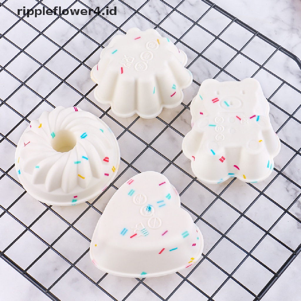 {rippleflower4.id} Cetakan Silikon Lucu Cetakan Kue Muffin Cupcake Dapur Baking Mold DIY Cake Tools~