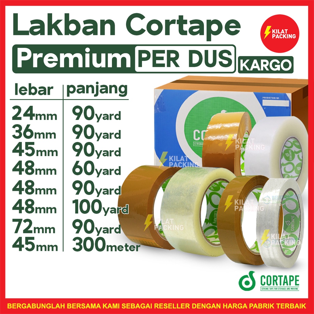 

Lakban / Selotip / Isolasi Cortape Grosir Termurah Harga Ekonomis Per DUS