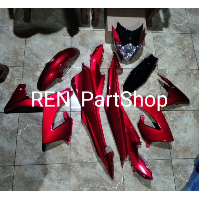 Cover Body Fullset Full Set Halus Satria Fu 150 new facelift fl custom Merah Maroon Candy Merah