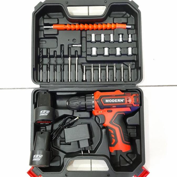 MESIN BOR CORDLESS MODERN M13SET / MESIN BOR BATERAI MODERN M 13SET harif11 dijamin