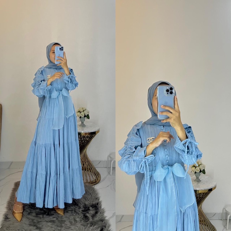 maxi crinkle serat kayu organza