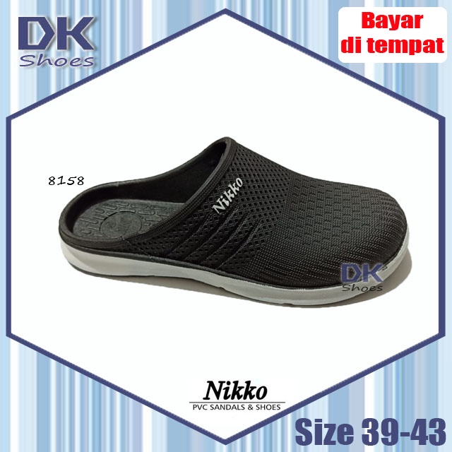 Nikko 8158 Selop 39-43 Hitam / Selop Bakpao Baim Karet Karet Laki-laki