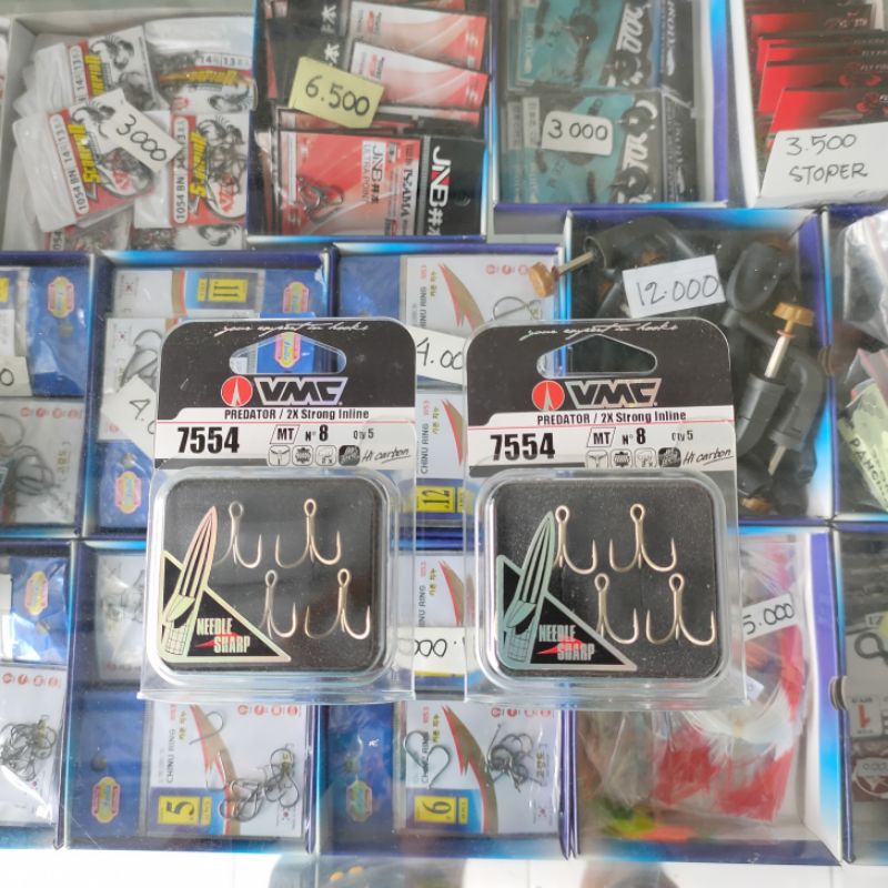 Kail Pancing Treble Hooks VMC 7554 MT Predator / 2x Strong Line - Kail Pancing Cabang 3 VMC Treble H