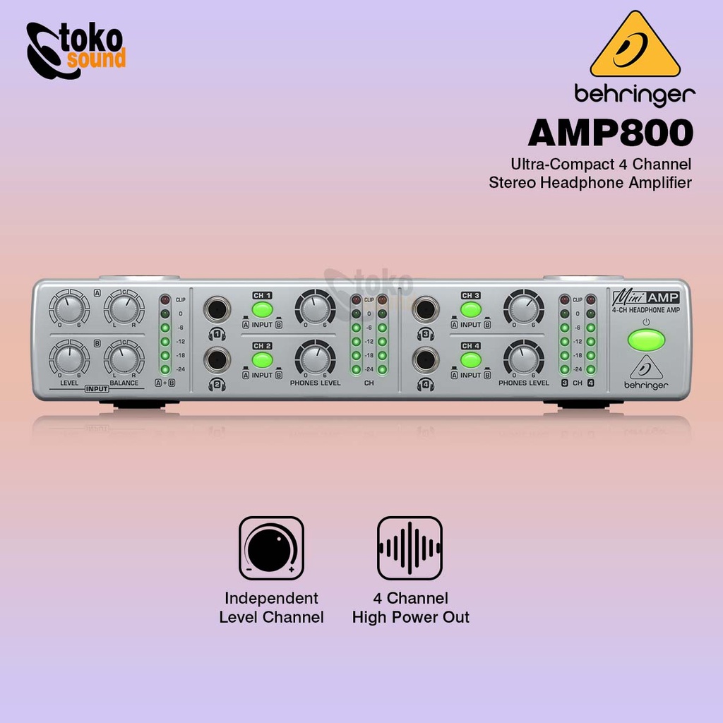 Behringer MiniAmp AMP800 - 4 Channel Headphone Amplifier