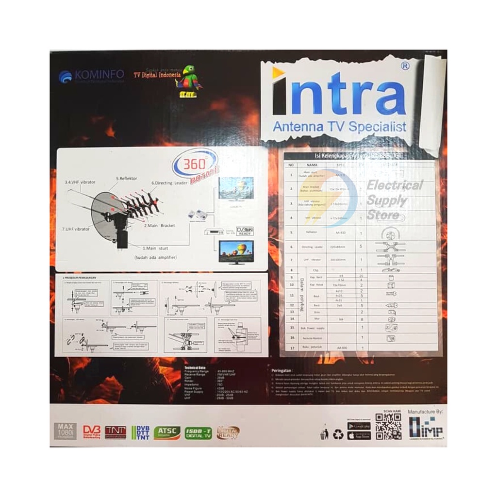 ANTENA TV DIGITAL REMOTE OUTDOOR INTRA INT 888 ANTENA REMOT LUAR FOR TV TABUNG &amp; LED TV