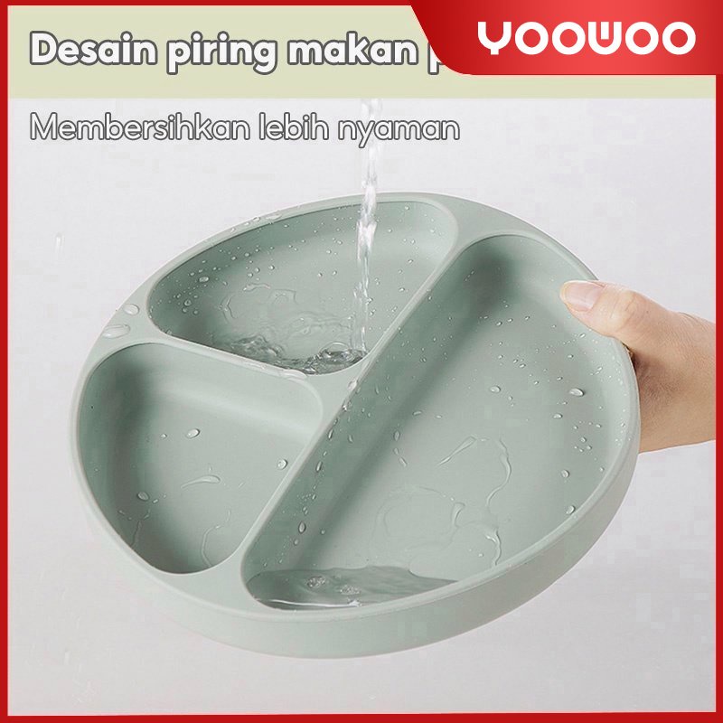 Piring silicon bayi / piring anti tumpah / baby silicon plate / piring bayi / platmate suction