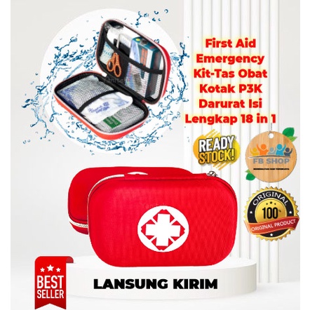 First Aid Emergency Kit-Tas Obat Kotak P3K Darurat Isi Lengkap 18 in 1 - 18 in 1