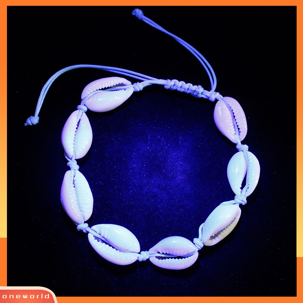 [WONE] Wanita Cowrie Shell Pesona Handmade Anyaman Gelang Kaki Gelang Kaki Pantai Perhiasan Hadiah