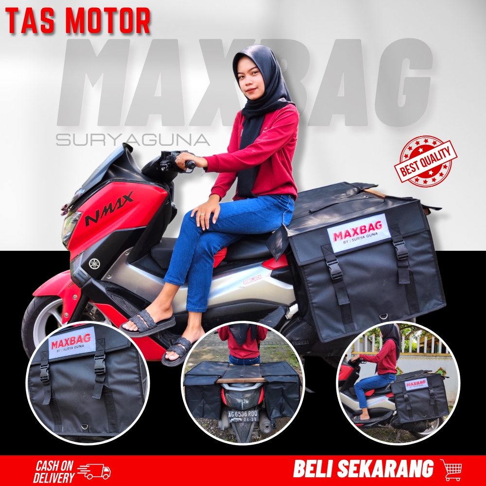 JUAL OBROK MOTOR UNTUK MOTOR NMAX DAN PCX TAS MOTOR SAMPING MAXBAG SURYA GUNA ANTI AIR